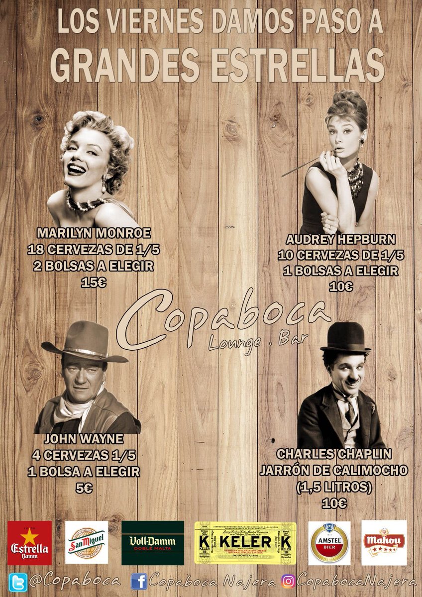 San Prudencio ya está aquí.
Y por ello te traemos la oferta de los viernes para que la disfrutes los días 27,28,29 y 30 de abril.
Esta tarde os esperamos desde las 19:00, pásate a disfrutar con tus amigos con buena música y el mejor ambiente.
¡QUE NO TE LO CUENTEN!