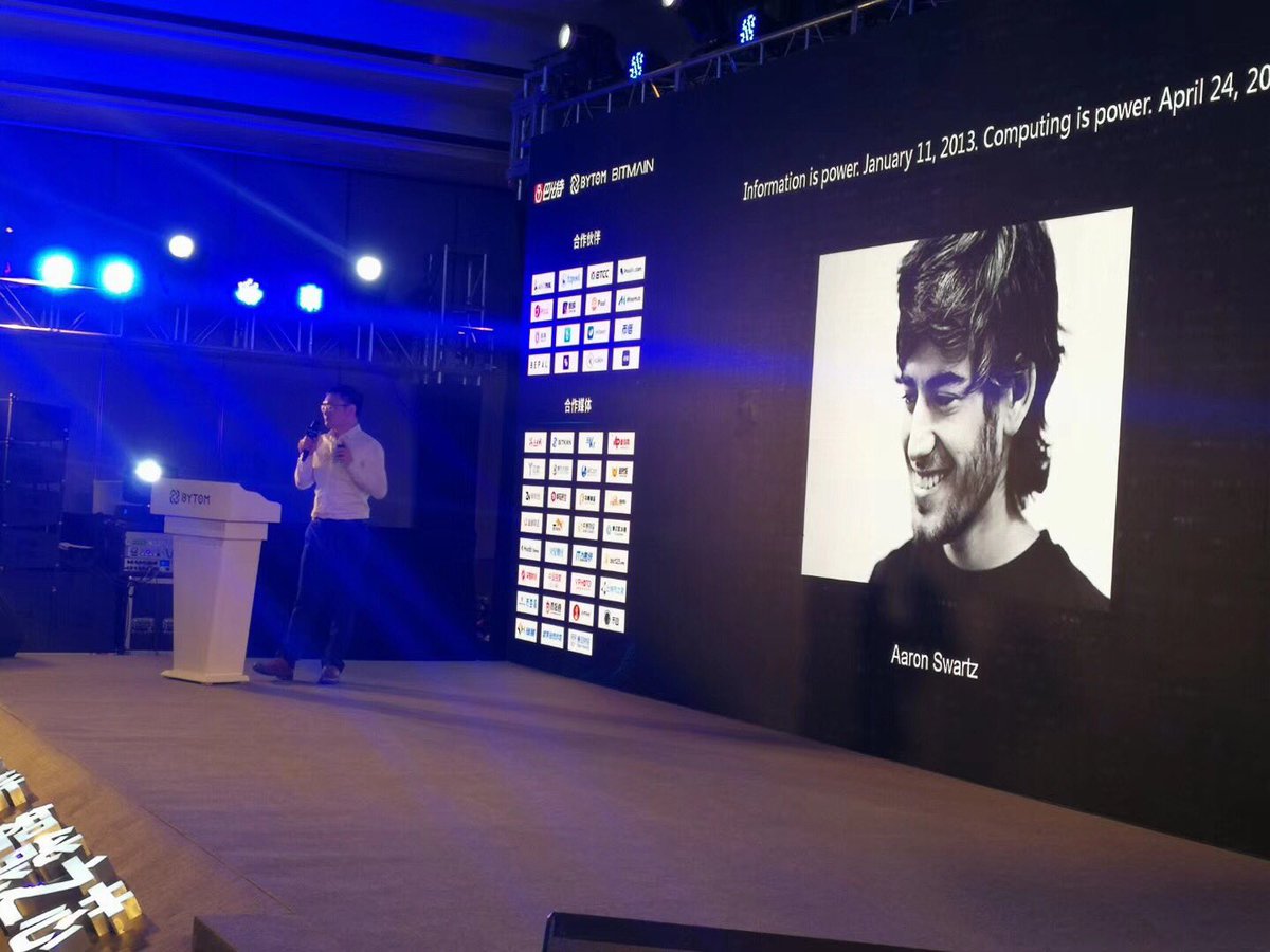 @AaronSwarz : "Information is power"  January 11, 2013

To memorize this great hacker, pioneer and inventor of this new generation, #Bytom wrote "Information is power. January 11, 2013. Computing is power. April 24, 2018" into Genesis Block.

Honor to #AaronSwartz! <a href="/reddit/">Reddit, Inc.</a>