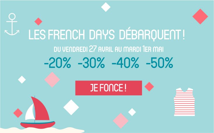 Les #FrenchDays sont aussi sur <a href="/bebeaunaturel/">Bébé au Naturel</a>, des centaines de produits de notre catalogue à petits prix, profitez en >>> goo.gl/gsb6Hf