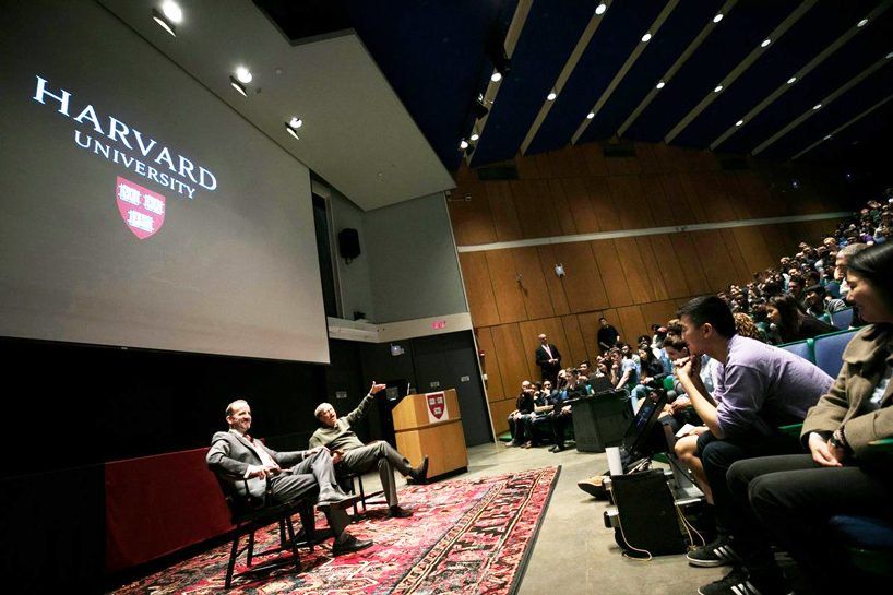 designboom's tweet photo. microsoft's bill gates returns to harvard for Q&amp;A on dropping out, philanthropy and regrets he didn't party enough https://t.co/NnITIfvqhF https://t.co/6Xm9xZEFTy