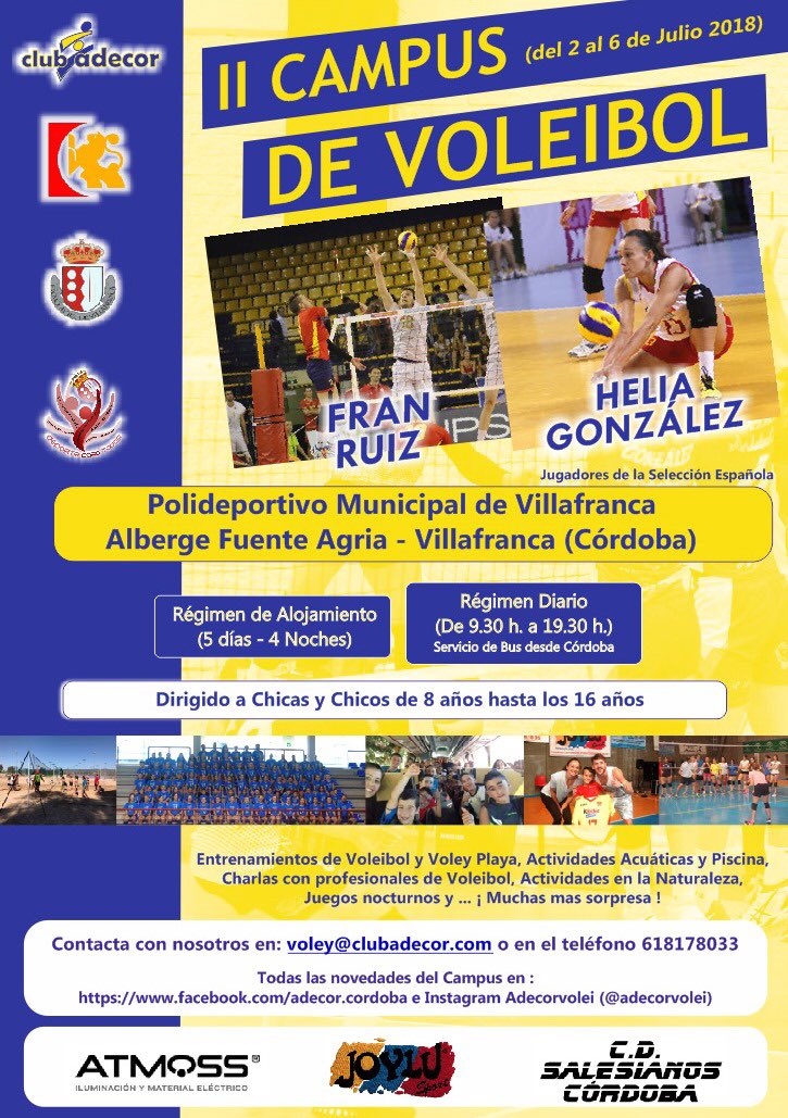 RuizFran10's tweet photo. Ya tenemos fecha y sitio para...EI I I CAMPUS FRAN RUIZ &amp; HELIA GONZÁLEZ 🙃🙃 toda la información en : voley@clubadecor.com o al 618178033 ¿Te lo vas perder? TE ESPERAMOS 👏🙃 https://t.co/dl2qN2sHRA