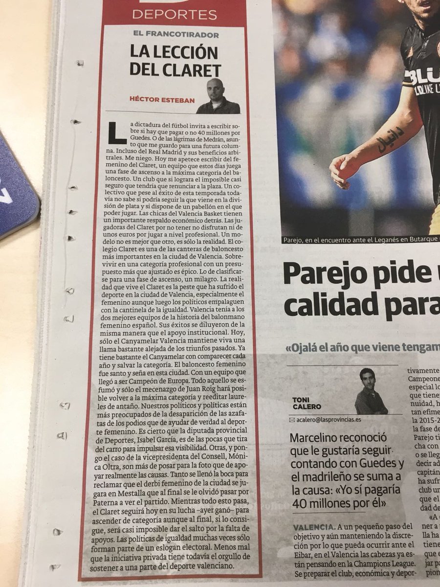 CBClaret's tweet photo. Precioso y certero artículo de Héctor Esteban hoy en @lasprovincias. Gracias por acordarte del orgullo de barrio que lucha contra gigantes. 👏👏

Seguimos! 💪💛 https://t.co/yvRP9tkVxx