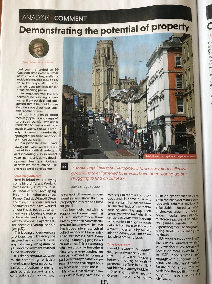 lesleychalmers's tweet photo. PROPS!! Providing units for young homeless people in Bristol without a planning obligation?
Nice one, @gavinbcubex +Refreshing to hear a property developer say and accept that property development IS part of the political landscape
#itcanbedifferent https://t.co/xug5ixV9vZ