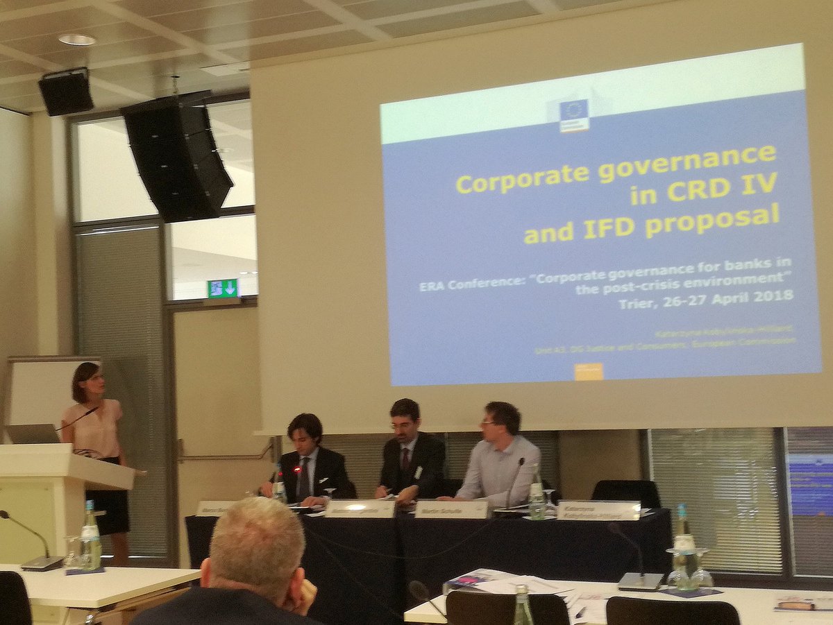 adrianidori's tweet photo. 2nd day in @ERAFinancialReg @ERATrier on "Corporate Governance for Banks", the Shareholder Rights Directive &amp; the new EU banking legislation, presentations and Q&amp;A. https://t.co/2E6UQ2gzZf