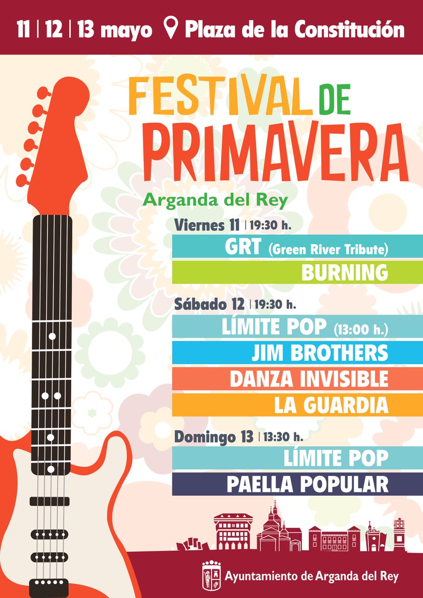 Arganda_Ayto's tweet image. Del 11 al 13 de mayo #Arganda albergará el Festival de Primavera, organizado por el Ayuntamiento de la localidad, con conciertos musicales de grupos como La Guardia o Danza Invisible, mercado tradicional y una gran paella popular
goo.gl/1atcv8