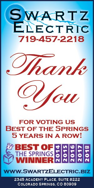 SwartzElectric's tweet photo. 2018 Best of the Springs announcements were last night!
#awardwinningservice #fiveyearsrunning
Swartz Electric is grateful and honored to be Colorado Springs' pick for five years in a row!
https://t.co/auwKRAZTw1 https://t.co/xhFzdrwiZC