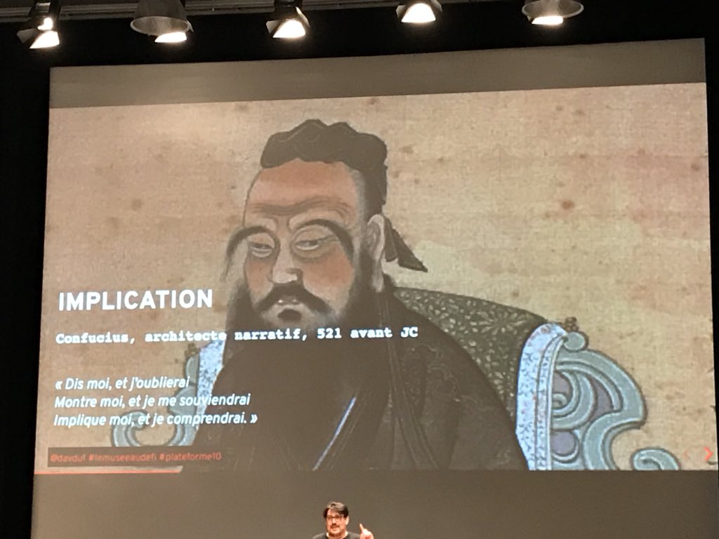 Confucius: “tell me and I will forget, show me and I will remember, engage me and I will understand” - museum interpretation in a nutshell! <a href="/Plateforme10/">PLATEFORME 10</a> #PLATEFORME10 #lemuseeaudefi #museum #art #interprtation