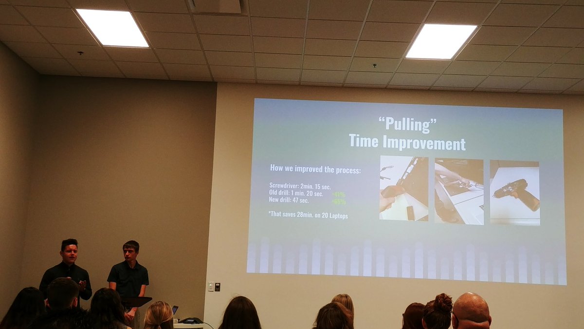 jraybarton's tweet image. HS juniors &amp;amp; seniors solving assembly line problems for #JackHenry. Real real-world learning truly challenges students. #GoCapsMonett @CassvilleSchool @jeforste @PLTWorg