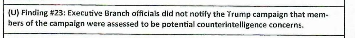 In fact, Finding  #23 may actually be a lie. The FBI was documented as having notified the campaign.