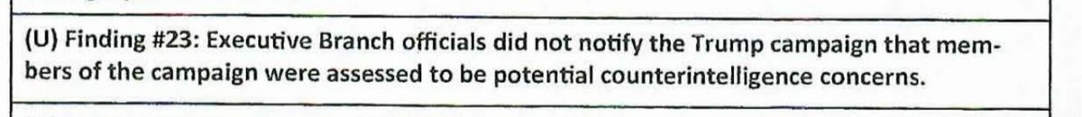 In fact, Finding #23 may actually be a lie. The FBI was documented as having notified the campaign.