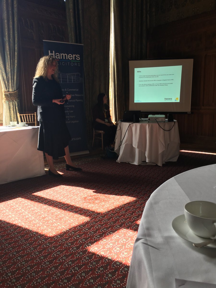 HamersLaw's tweet photo. Lindsey &amp; Jack from our Wealth Management Department gave a presentation on Wills &amp; LPAs at the @mariecurieuk Gift for the Future event at @CarltonTowers . For advice about Wills and LPAs contact our Wealth Management Department on 01482 326666. @HamersLaw #localfriendlylaw https://t.co/ZP4zQFYWvx