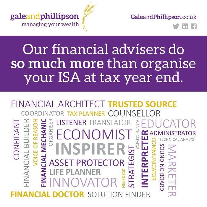 galephillipson's tweet photo. A financial adviser can do so much more for you than just helping to organise your ISA. #FinancialAdvice #LifeHelp https://t.co/vOI9jSpWBO