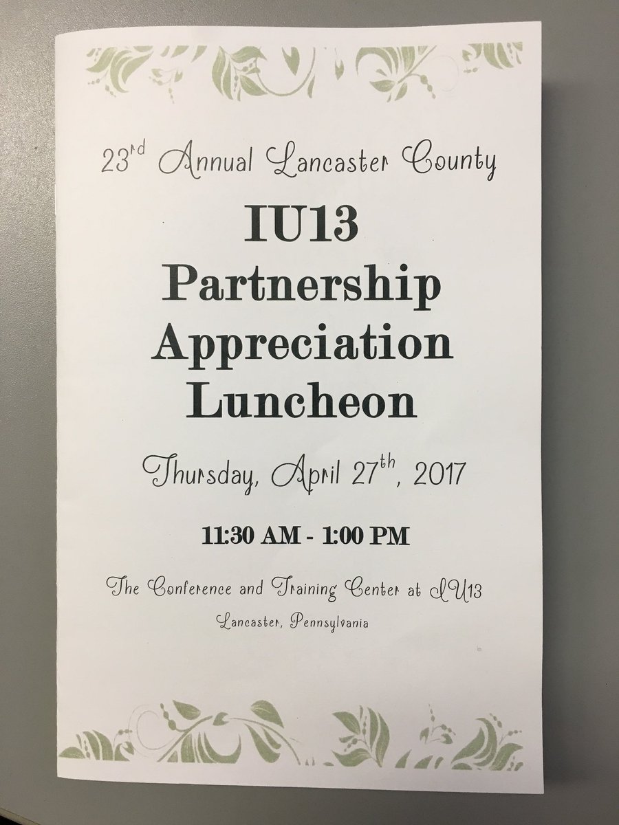 Proud of my seniors from the Next Step Program who represented Manheim Central SD at the IU Partnership Luncheon yesterday!! <a href="/ManheimCentral/">Manheim Central SD</a> <a href="/IU13/">Lanc-Leb IU13</a>
