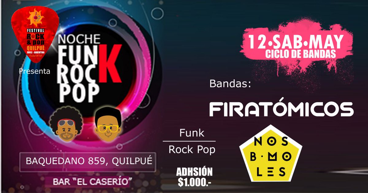 Y mientras ya dejamos en el horno nuestro #PrimerDisco 😏
Les contamos que para asimilar la espera estaremos tocando con los "Nos Bemoles" ⚛️
Donde? 🌎 Cuando? 🕚🎶
Toda la info en el evento oficial 👇
Los esperamos! 
#AGUANTE #Firatómicos