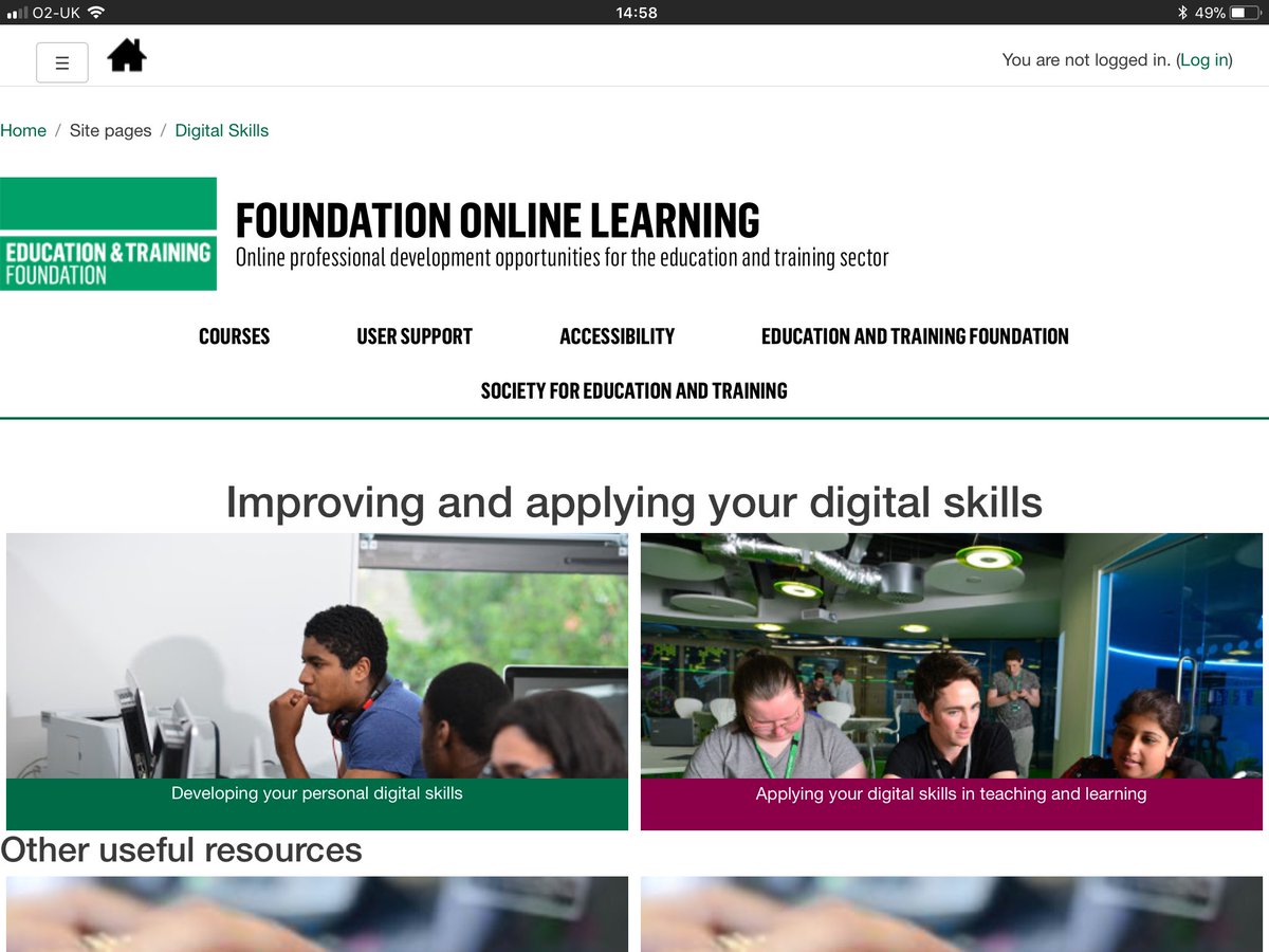 PDNorth_FE's tweet photo. Thanks @vikkiliogier for letting us know about these online digital development courses on the @E_T_Foundation website #FoundationOnline. 5GLH for £0. Please check out the newly revised Self Assessment tool, too. #OTLAdigital #OTLA #OTLAnec #digitalETF https://t.co/H81sDkalJK