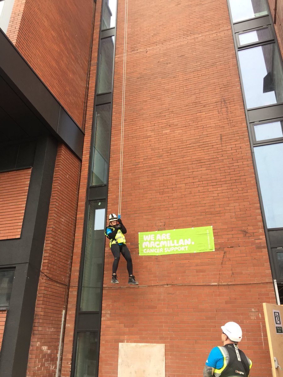 MaceFoundation's tweet photo. Over 70 abseils done! Amazing efforts from everyone today. Thanks to #heightec for making sure everyone was safe #justsaytheword #construction #Manchester @MaceGroup @macmillancancer https://t.co/eqCjkqYOT0