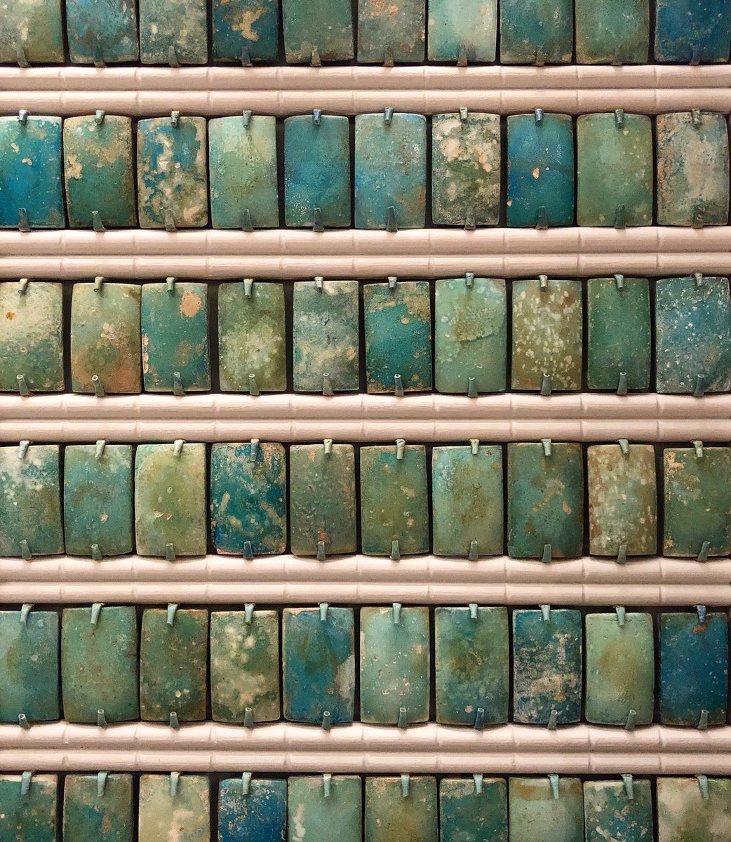 Gorgeous faience wall tiles from the funerary chamber of King Djoser in the step pyramid at Saqqara, Egypt 2670 BC. #FitzwilliamMuseum