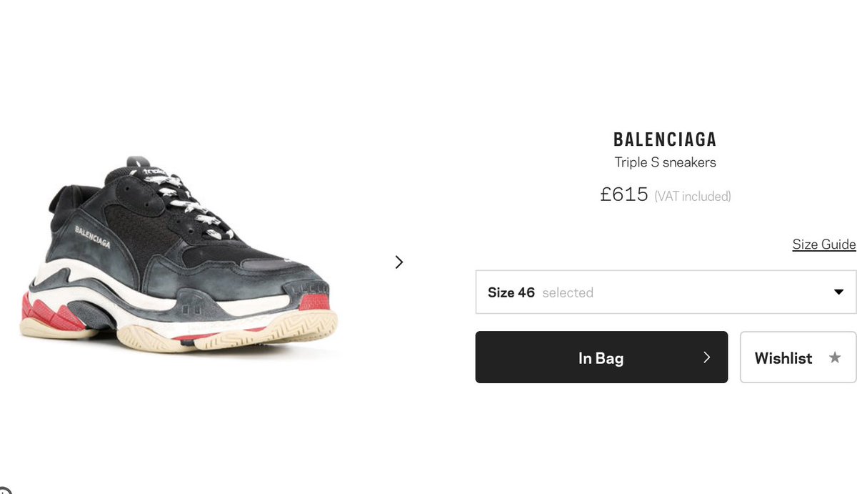 BROWNS on SOLD OUT balenciaga Triple S