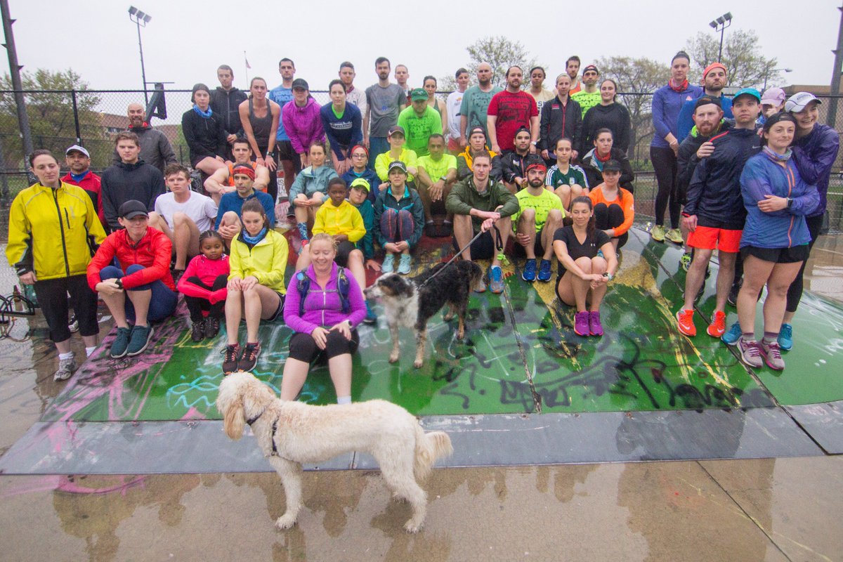 CHEERS to this gang (and the dogs!!) that braved the elements for a pre-ECSDC workout #justshowup #weatherproof