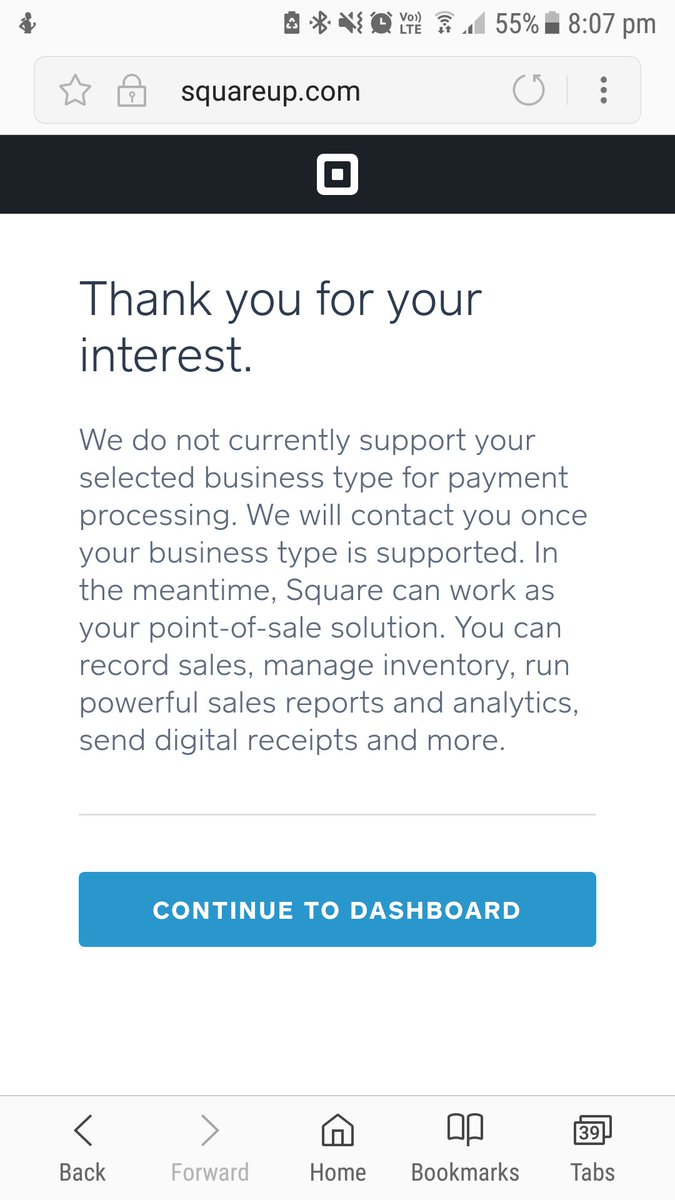 MerndaDragons's tweet photo. @SqSupportAU our sports club purchased a device and during sign up got this message - any eta when sports clubs will be added? https://t.co/y5aMwuA6ZW