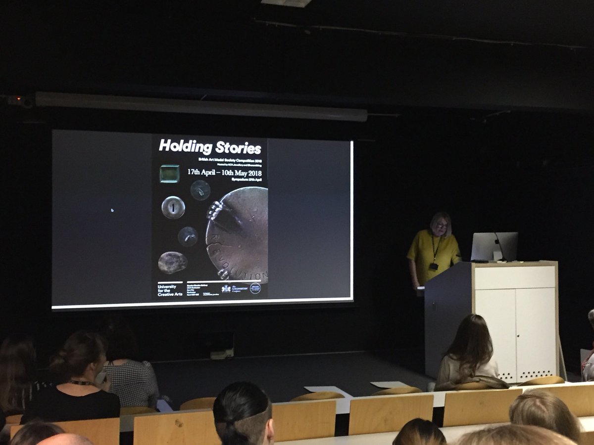 The day is being introduced by Debra Allman, Course Leader for Contemporary Jewellery at the University of Creative Arts, Rochester. #numismatics #medals <a href="/BritArtMedalSoc/">BritishArtMedalSoc</a>