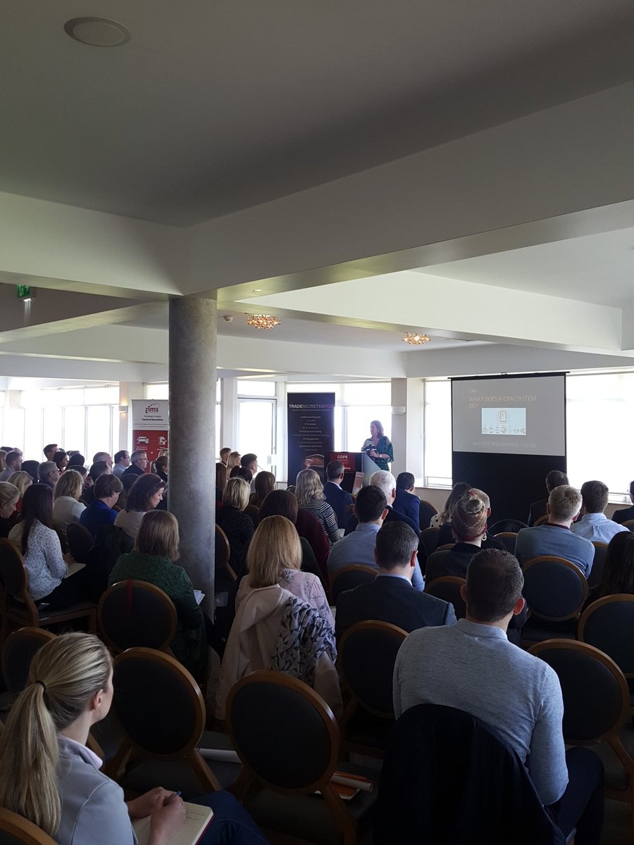 LocomotiveUSEU's tweet photo. Andrea Manning from @OnePageCRM "The more data you keep the more at risk you are, only gather the data you need" #GDPRGalway #GDPR #Marketing #CRM https://t.co/QDvGSvykWC