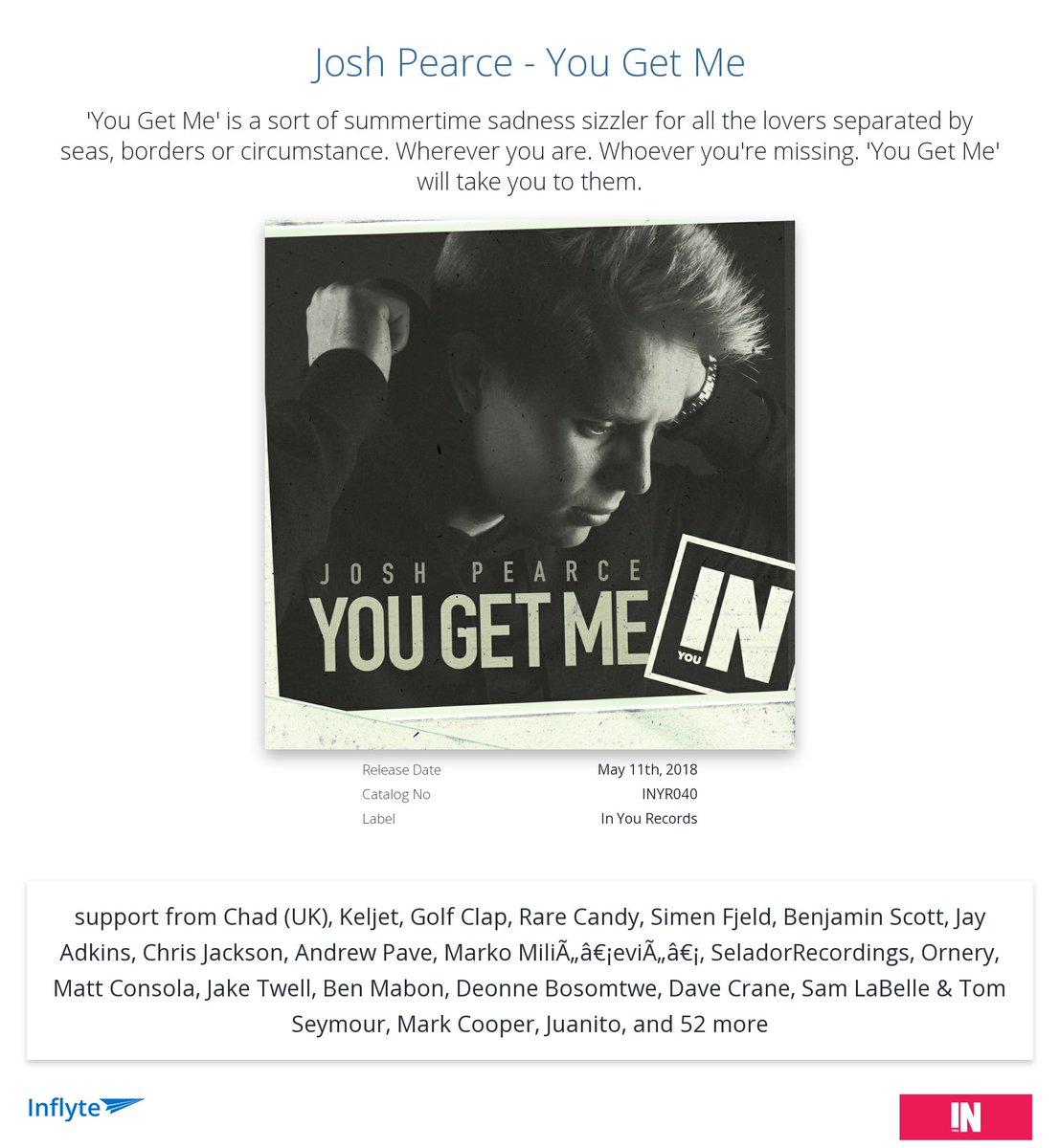 InYouRecords's tweet image. Cheers @AlexListerMusic for the review "Nice tune!"
inflyteapp.com/r/872vfe