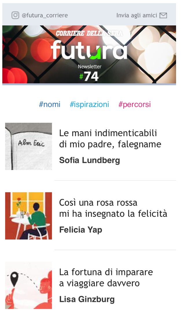 I turisti sentimentali, coloro che riescono a trovano casa dovunque ci sia una novità. A loro è dedicato il nuovo numero di <a href="/FuturaCorriere/">FuturaCorriere</a>: con i testi, da non perdere, di Lisa Ginzburg, <a href="/FeliciaMYap/">Felicia Yap</a>, Sofia Lundberg. Per iscriversi: corriere.it/futura