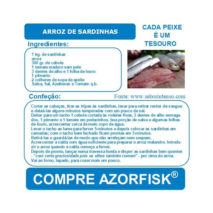azorfisk's tweet photo. @azorfisk Receita da semana 17:
Arroz de Sardinhas
#AZORFISKRECEITADASEMANA #AZORFISK #AZORFISK_SARDINHA https://t.co/8mqkBsj7V0