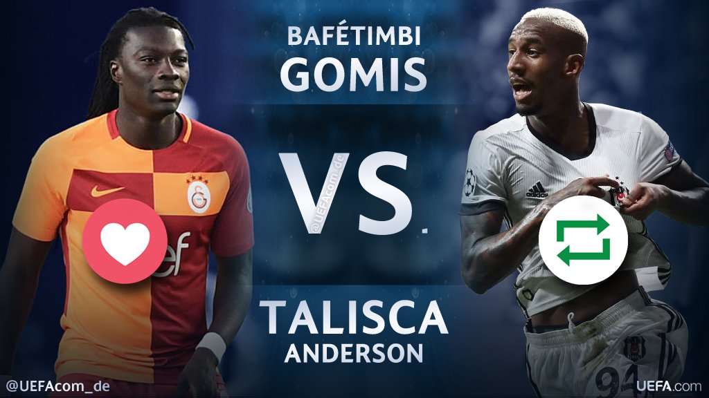 #SüperLig-Countdown ⌛🙌
Key-Player #Galatasaray 🆚 #Beşiktaş? 🤔

❤ = <a href="/BafGomis/">Bafétimbi Gomis</a> 
🔁 = #Talisca

#GalatasarayBeşiktaş <a href="/GalatasaraySK/">Galatasaray SK</a> <a href="/Besiktas/">Beşiktaş JK</a>