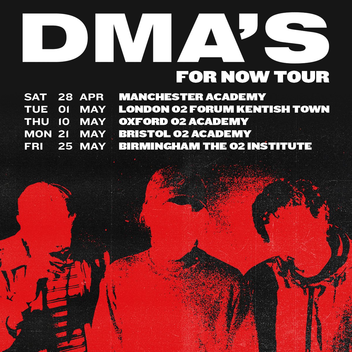 DON'T MISS// ⚠️ <a href="/dmasmusic/">DMA'S</a> on tour this month and May! Grab your tickets now from: 👉gigst.rs/DMAs