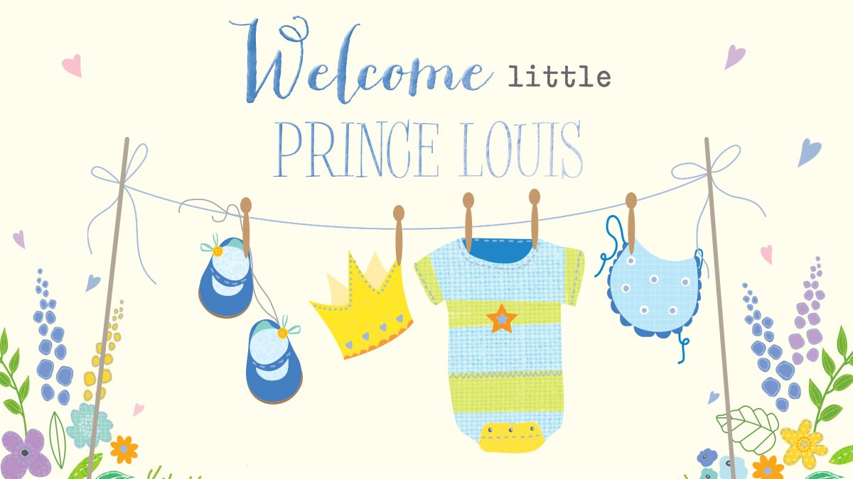 Congratulations to The Duke and Duchess of Cambridge on the birth of their third child, Louis Arthur Charles. Welcome little Prince. Artwork by Nicola Evans #royalbaby #newbaby #baby #greetingcards #cards