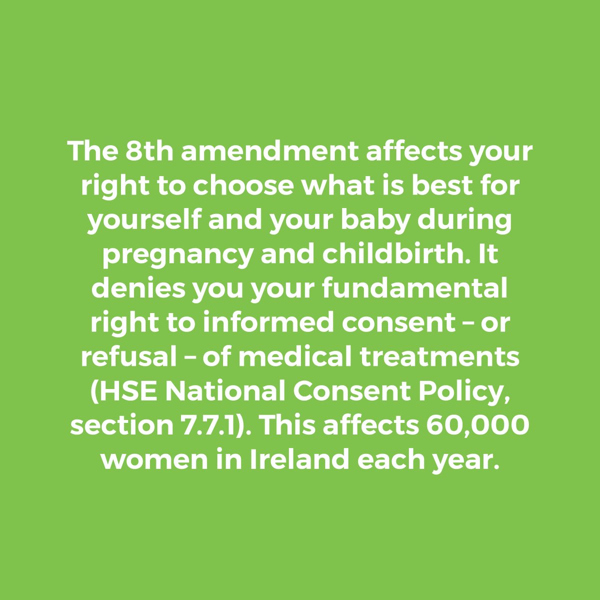 Midwives4Choice's tweet image. The 8th affects the rights and entitlements of 60,000 women in continued pregnancy in Ireland each year. #Repeal4BetterBirth #8thref #Repealthe8th #Together4Yes