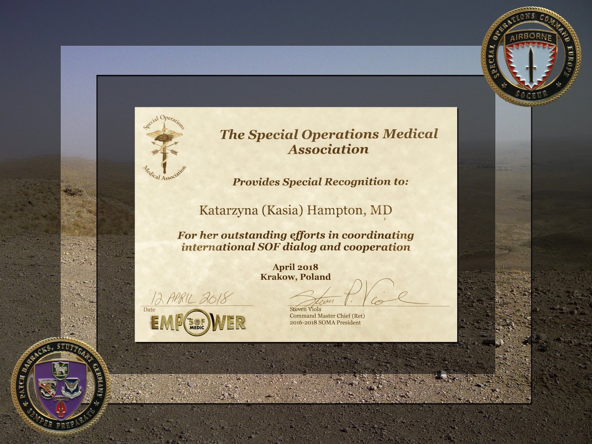 SpecOpsMedics's tweet photo. On final countdown to #SOMSA18. May 13-17, 2018 - Charlotte USA https://t.co/2HAATCNEjU Don't miss the #MessNight - #SOFmedic celebration! In Kraków, Poland we've celebrated @empowerSOFmedic team! See FB link https://t.co/UCx1PZY7Np #empowerSOFmedic @US_SOCEUR https://t.co/e9Zmjjytpg