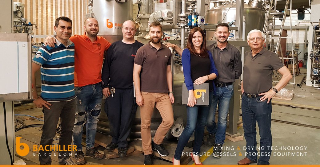Bachiller_SA's tweet photo. #WackerChemie and @Bachiller_SA successfully performed a #VacuumDrying FAT at our facilities in #Barcelona. Thanks to this new #ProcessEquipment, designed and manufactured by Bachiller, Wacker is ready to start a new #ManufacturingProcess. Congratulations to both teams. https://t.co/gweJKkyfyG