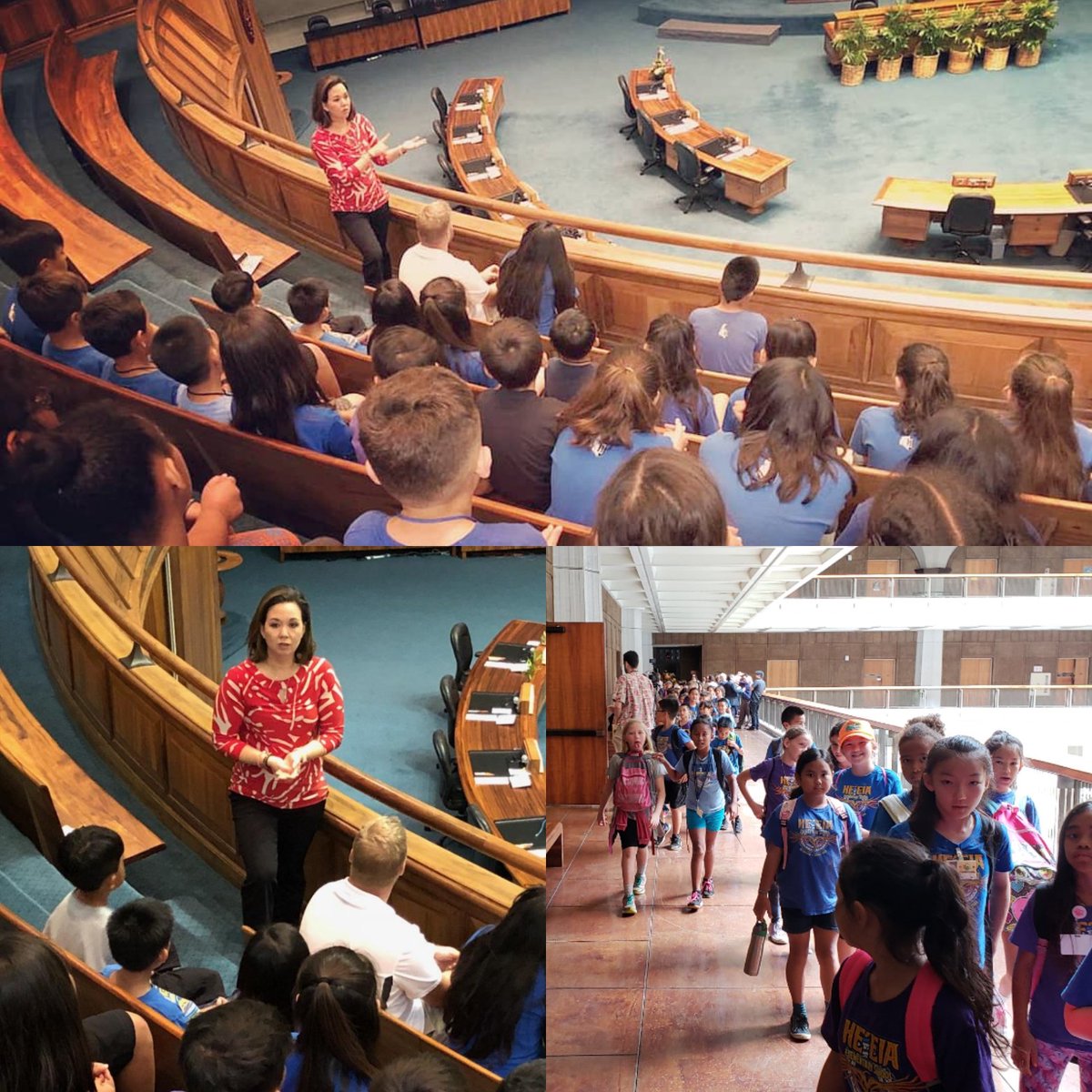 jilltokuda's tweet photo. The @HIDOE808 @heeiahawk #fourthgraders took over the #HawaiiStateCapitol today! Thrilled that I was able to take them into the @hawaiisenate Gallery for a brief talk story session before they continued their tour! #windwardstrong #knightpride #CastleComplex #alumknight https://t.co/iO4Glog6Vd