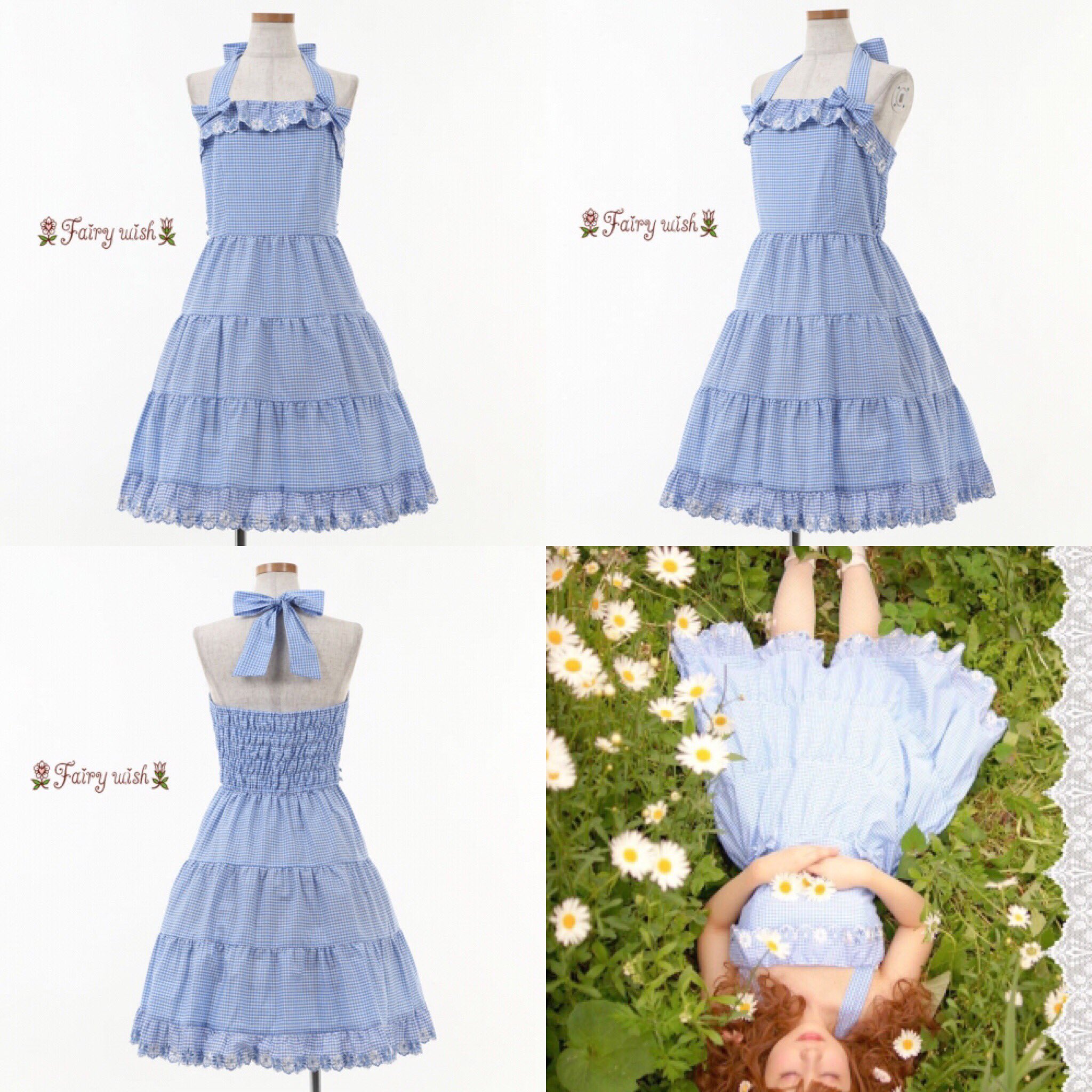 Atelier Pierrot Fairy Wish フェアリーウィッシュ パリステイジーワンピース イエロー サックス ブラック １枚でサンドレスに ブラウスやカットソーと合わせてjskに コットンの爽やかな着心地で 暑い夏も可愛くお洒落ができます 通販ページ