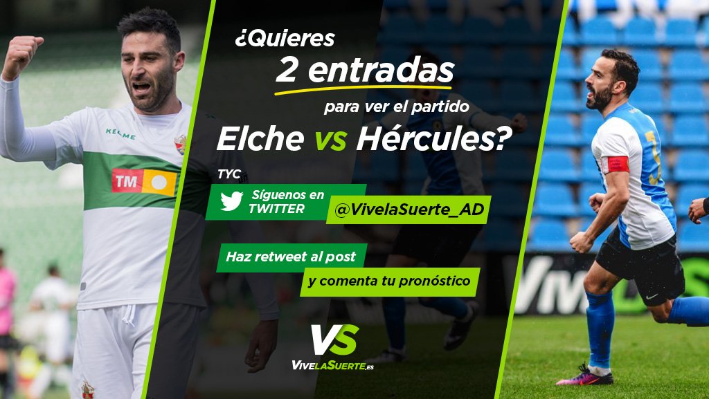 🚨#Suerteo 
😍¿Quieres ir al partido @elchecfoficial vs Hércules?
1⃣Síguenos en Twitter @VivelaSuerte_AD
2⃣Haz RT al post
3⃣Comenta tu pronóstico
👇¡Participa!
📚TYC: bit.ly/2FmOJ5p