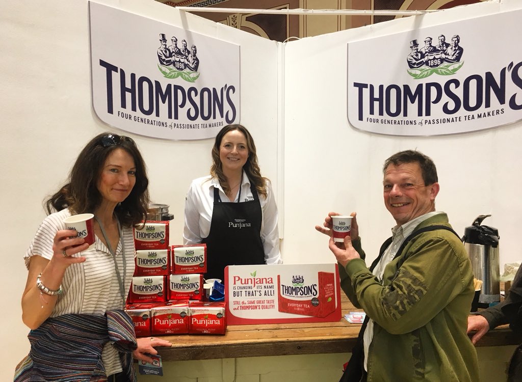 PunjanaTea's tweet photo. Having a great time so far pouring complimentary cups of #ThompsonsTea ☕️🙌🏼 Come say hi at STAND 50 😊 #TimeForTea https://t.co/X8Y7j944PL