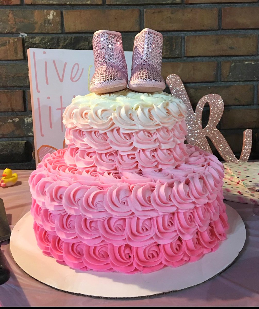 2 tier baby shower cake for girl
