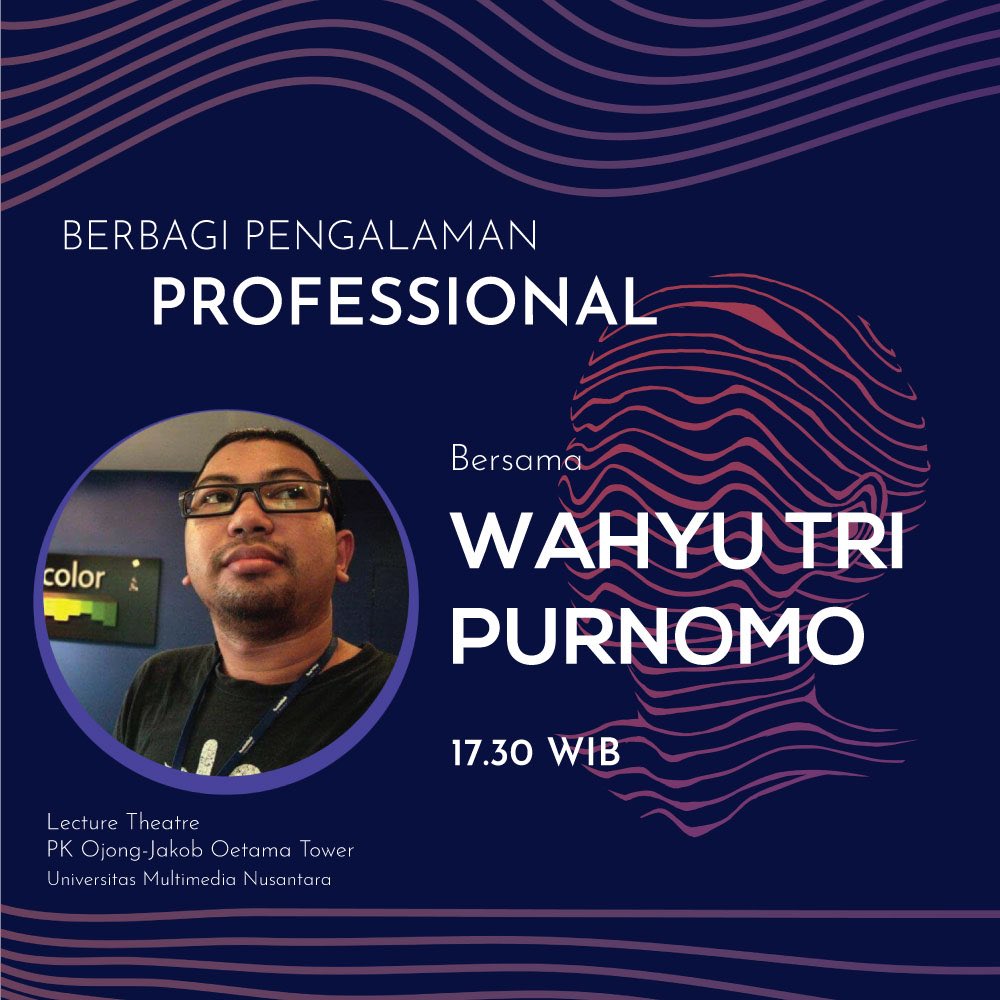 Yuk ajak teman-temanmu ke Lecture Theater tanggal 3 Mei 2018 untuk berbincang hangat dan mendengarkan sharing pengalaman di dunia professional bersama Mas Beng Rahadian (komikus) dan Mas Wahyu Tri Purnomo (sound designer).
Acara akan dimulai pukul 17.30 WIB!