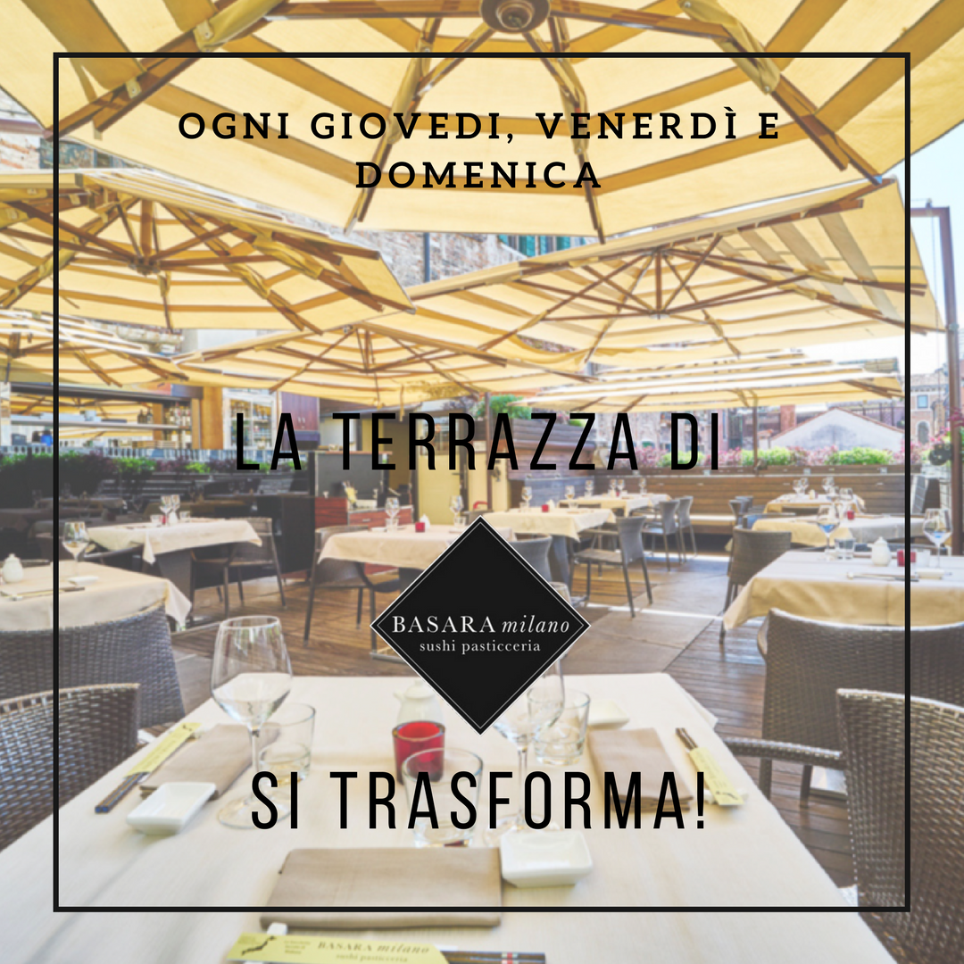BasaraMilano's tweet photo. Ogni #giovedì, #venerdì e #domenica, la terrazza di #BasaraMilano si trasforma in un lounge bar dove gustare deliziosi cocktail con una selezione delle nostre specialità!
Prima o dopo cena non importa, vi aspettiamo per godere della splendida atmosfera sui tetti di #Venezia! https://t.co/8tM72SD05C