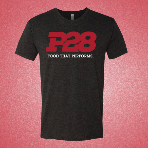 p28foods's tweet photo. Hey #P28Nation fans! Have you heard the exciting news?! You can now purchase our P28 Classic Tee online at (https://t.co/KrZ6ywMgrg). #P28Merchandise #BornHungry #TShirts #HighProtein #Protein #FridayFeeling https://t.co/4i3uQCjjTi