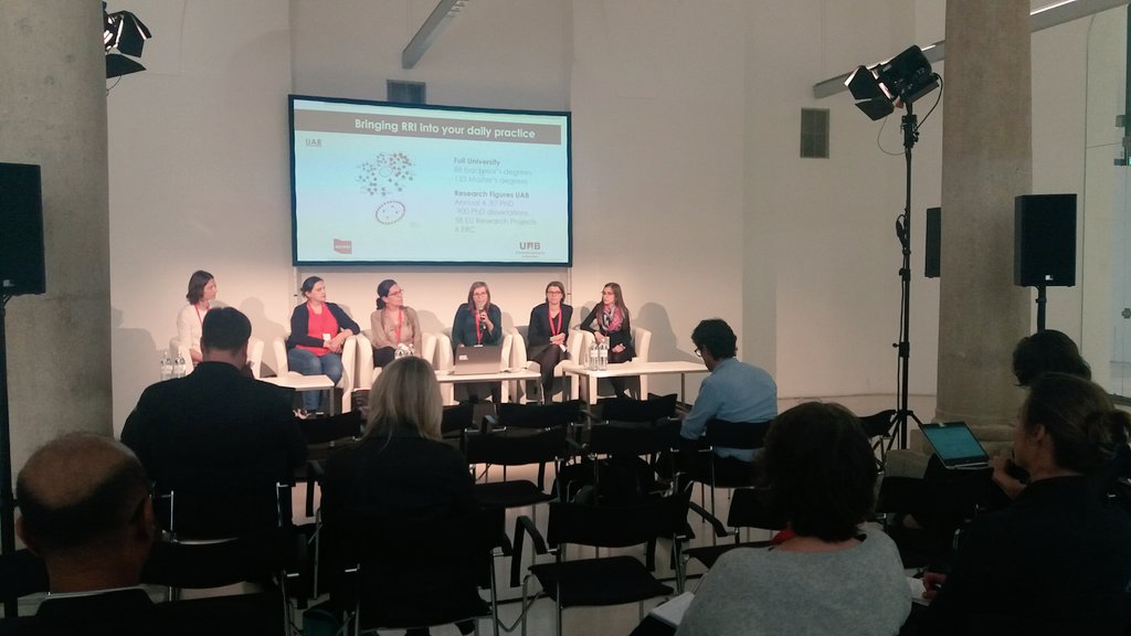 HEIRRI_'s tweet photo. Which are the challenges that we face at University in terms of bringing RRI into your daily practice? Reflecting on #RRI at #HEIs. Parallel session with B.Miñarro @UABBarcelona, @epeltekova @SophiaUniv_ENG, Alina Natmessning, @tauginiene @MRUNewsBureau &amp; A. Bierwirth @tecnalia https://t.co/DpQ4aah94N