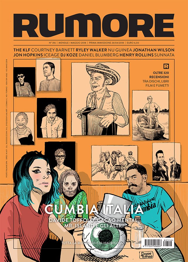 È in edicola Rumore 316 | Maggio 2018, la copertina è realizzata da <a href="/davideltofo/">Davide Toffolo</a>: Cumbia Italia: Davide Toffolo, Cacao Mental, Mr. Island e gli altri. Tutte le info e la playlist su <a href="/SpotifyItaly/">Spotify Italia</a> sono qui: ow.ly/SFit30jI7xf