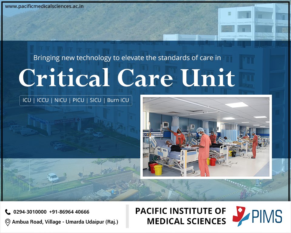 PIMSudaipur's tweet photo. With a wide range of intensive and holistic integrated care, we provide continuous and specialized treatment to critically ill patients.

#PIMSumarda #PIMS #PIMSUdaipur #ICU #IntensiveCareUnit #IntegratedCare #Care #Critical #Super #Speciality #CriticalCareMedicine https://t.co/r5HzI9PSRA
