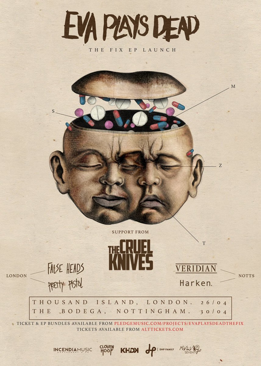 NOTTINGHAM! We’re coming to play our first ever show in your city to celebrate the <a href="/EvaPlaysDead/">Eva Plays Dead</a> EP release with <a href="/TheCruelKnives/">The Cruel Knives</a> and <a href="/HarkenOfficial/">Harken.</a> Get your tickets now! 💚