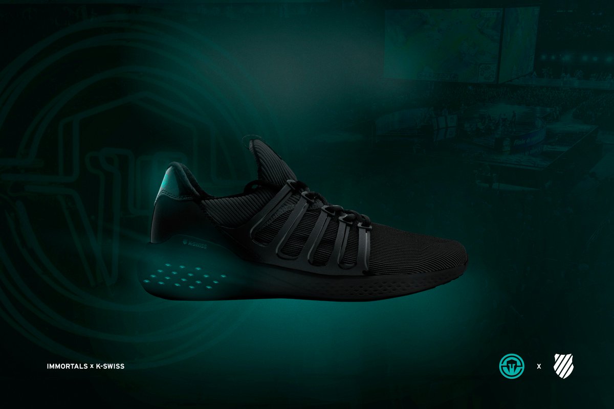 Immortals's tweet image. New kicks! We're proud to announce we're partnering with @KSWISS to bring the black and teal to everyone's shoe game.

👟👉 imt.gg/kswisspr