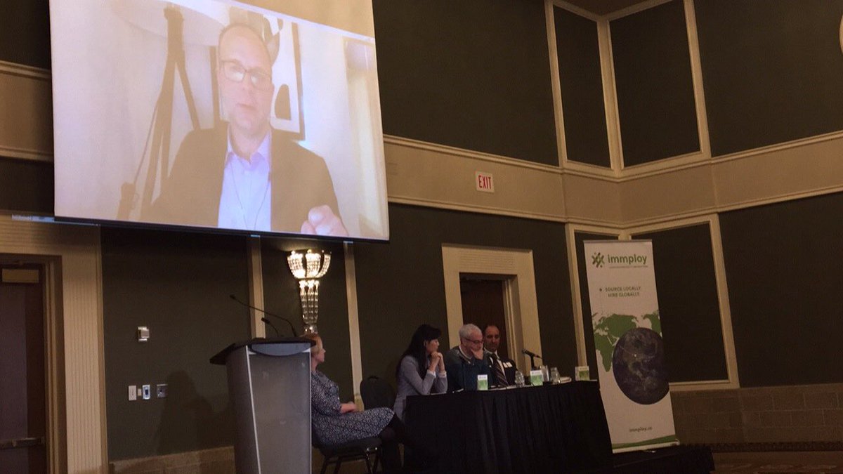 WILLimmploy's tweet image. Professor Michael Haan kindly Skyped in to provide his input on today’s #PanelDiscussion on immigration, integration, employment and addressing the skill gap in Southwestern Ontario. #ImmployToday #Immigration #LdnOnt