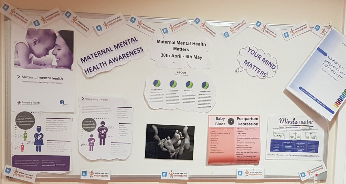HelArmstrong251's tweet photo. Raising awareness and providing information on the postnatal ward @LancsHospitals for Mental Health Awareness Week 30th April - 6th May @tillyboss @CathyAtherton3 @MMHAlliance @PMHPUK #maternalMHmatters #EveryonesBusiness #MatExp #MentalHealthAwarenessWeek #Matyb https://t.co/zsvlK1vUJj